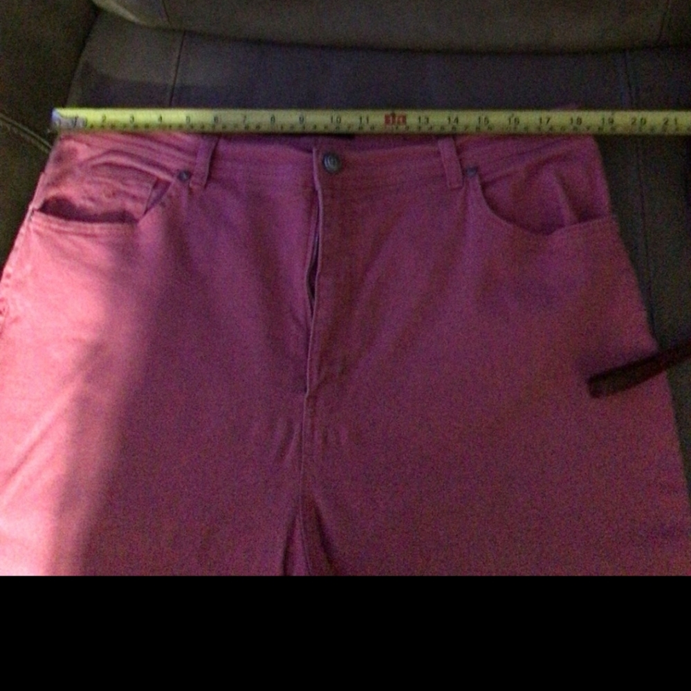 Gloria Vanderbilt dark pink (coral) colored woman’s capris in a size 18. Cotton - Picture 4 of 5